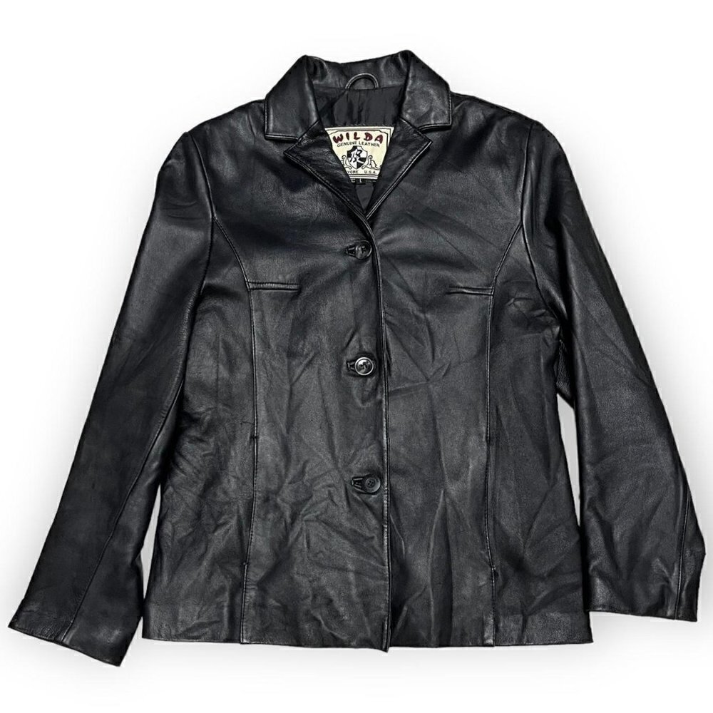 Vintage WILDA LEATHER 90s Luxury Designer Womens Jacket - Large
